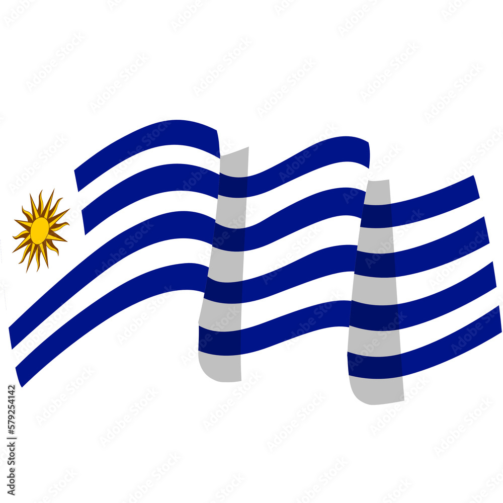 Obraz premium uruguay waving flag isolated illustration for national event or independence day