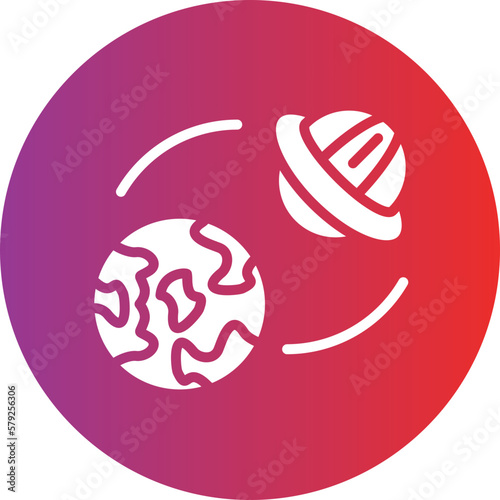 Vector Design UFO Earth Icon Style
