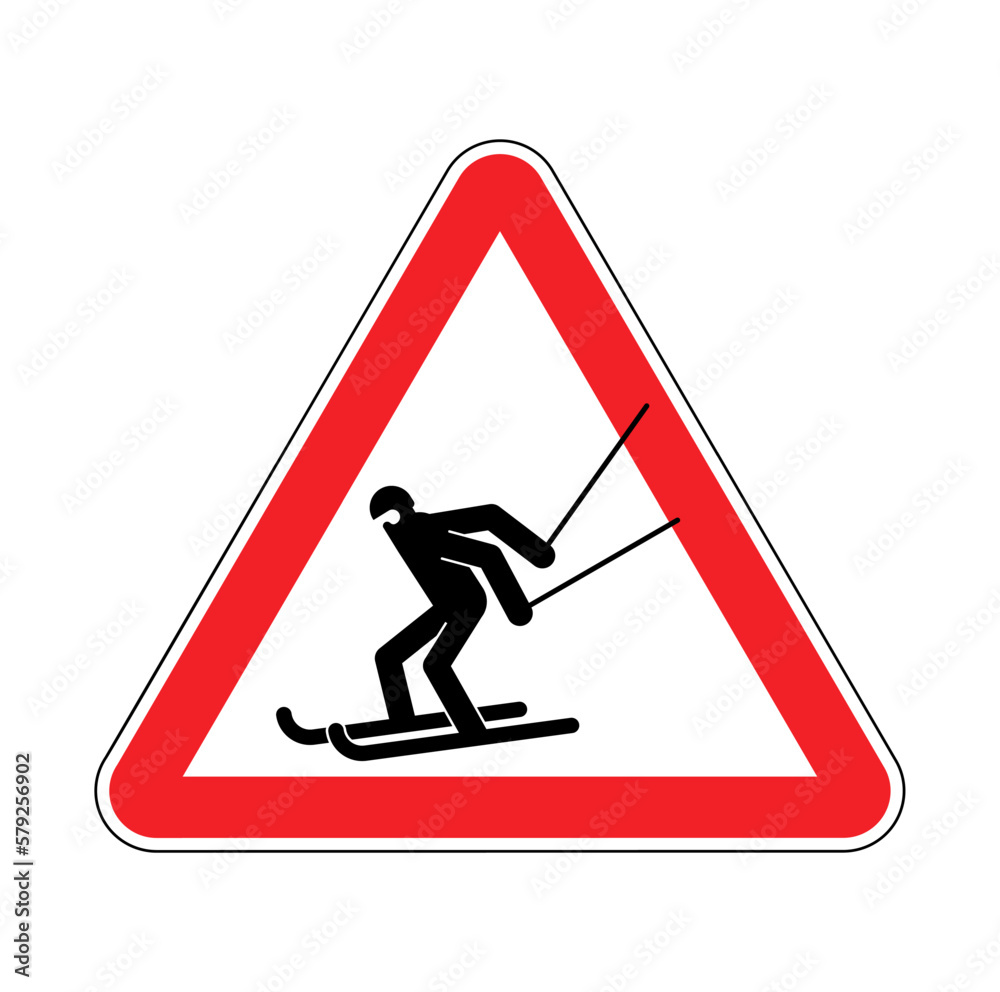 Attention Snowboarder, Skier. Warning red road sign. Caution snowboarding, Skiing Attention Snowboarder, Skier. Warning red road sign. Caution snowboarding, Skiing