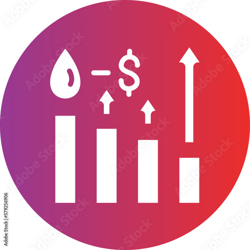 Vector Design Oil Price Increase Icon Style