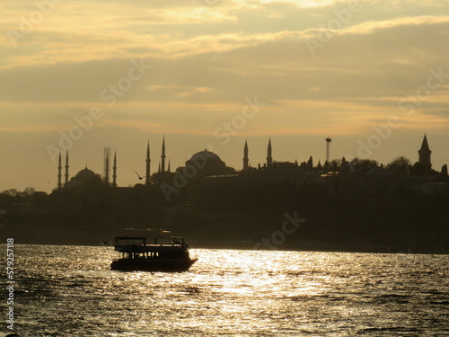 boat at sunset
