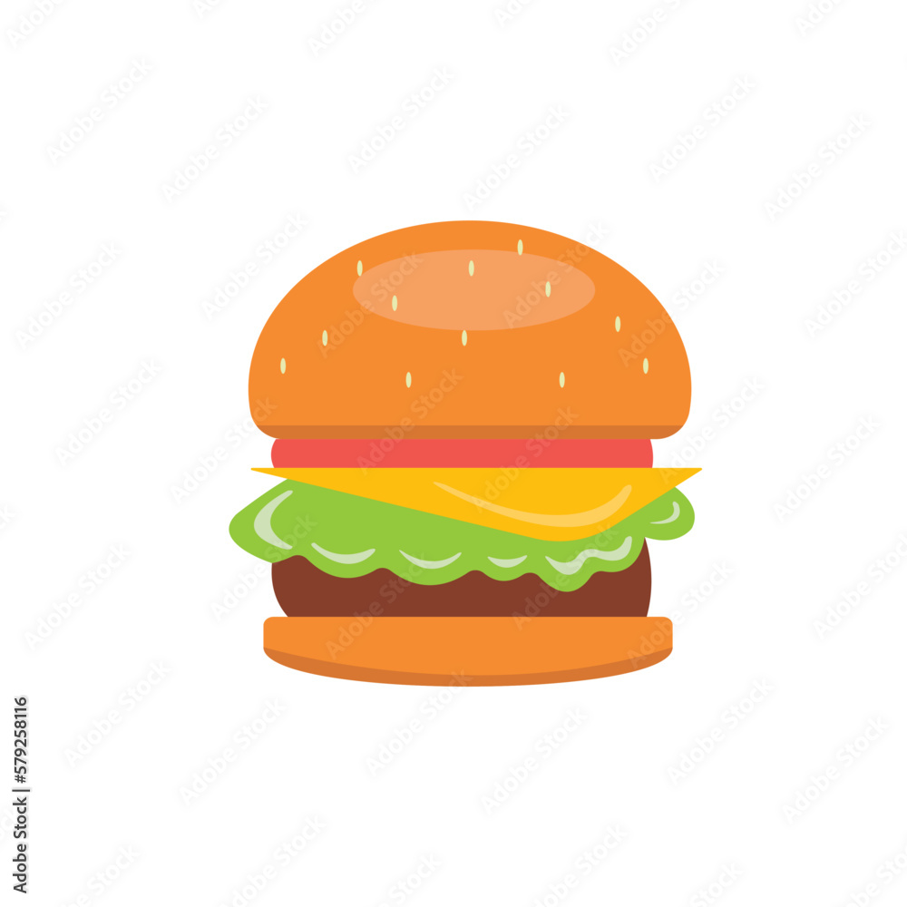 hamburger illustration isolated on white hamburger illustration isolated on white