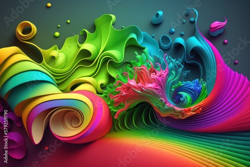 Abstract Colorful Design Art Background Generative AI