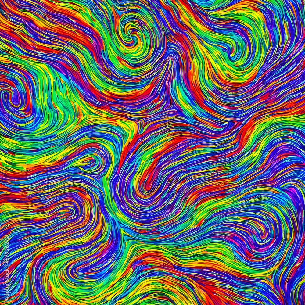 Obraz premium Phantasievoller, abstrakter Hintergrund. Konzept: psychedelic wave - ai generiert und gerendert