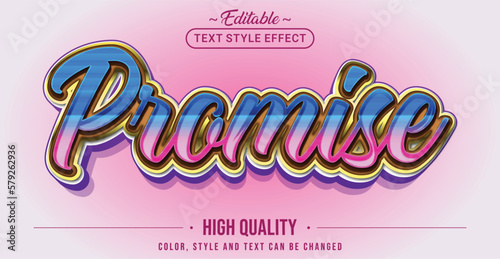 Editable text style effect - Promise text style theme.