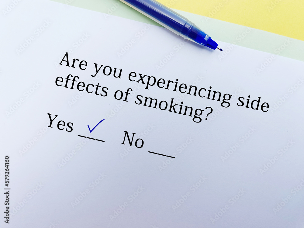 Obraz premium Questionnaire about side effects