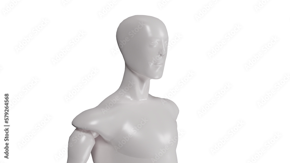 white cyborg or robot png,3d render
