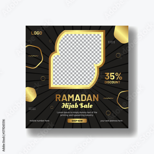 Ramadan hijab sale banner template design