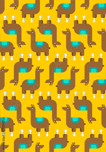 llama alpaca cartoon pattern seamless. Ornament of kids fabric
