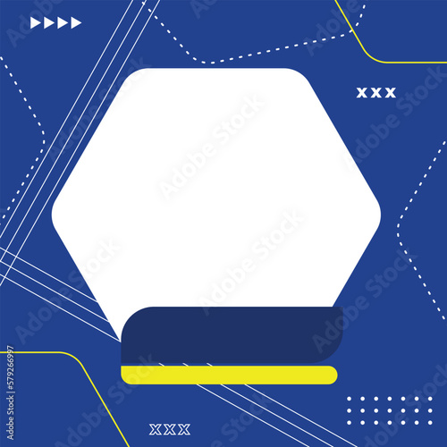 Abstract Facebook Frame Twibbon For Event. Download Twibbon Png Cdr White Transparent. Twibbon Keren Dan Simple With Yellow Blue Background Vector Hd
