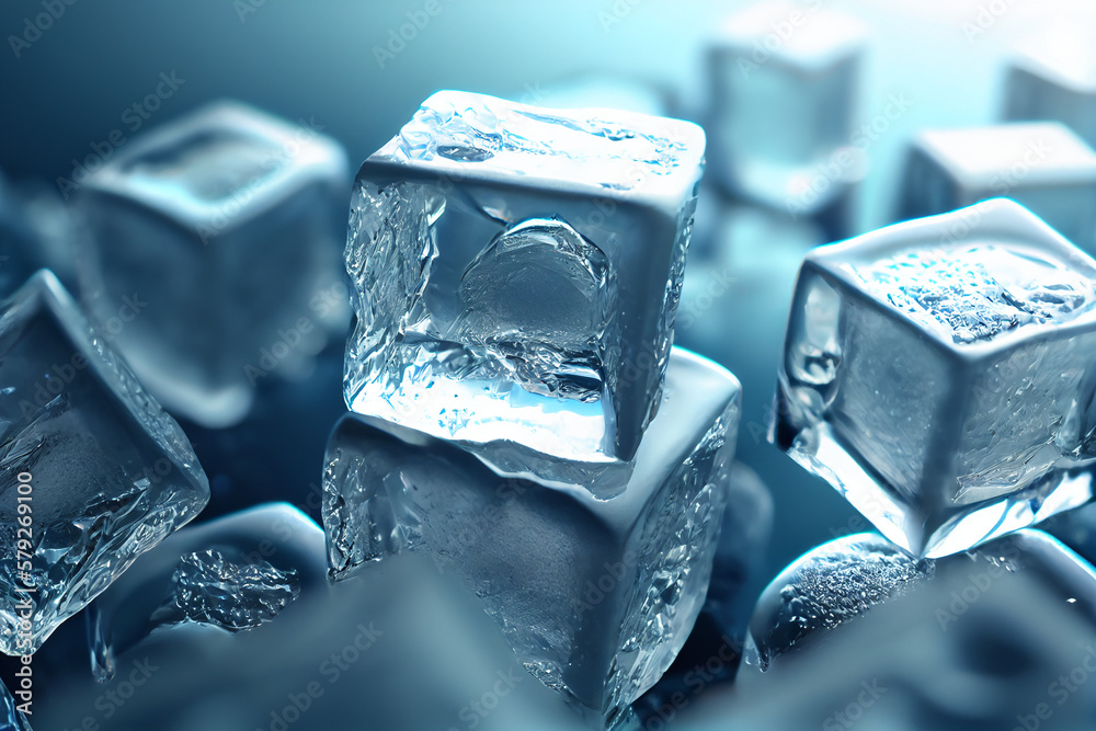 ice cubes on blue background ice cubes on blue background