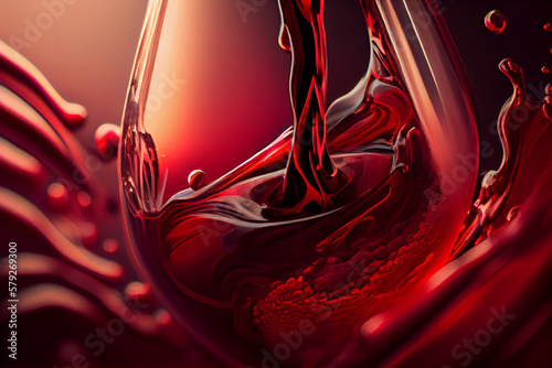 Red wine. close up. generative ai