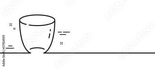 Glass line icon. Tableware cup sign. Drink crockery kitchenware pot symbol. Minimal line illustration background. Glass line icon pattern banner. White web template concept. Vector