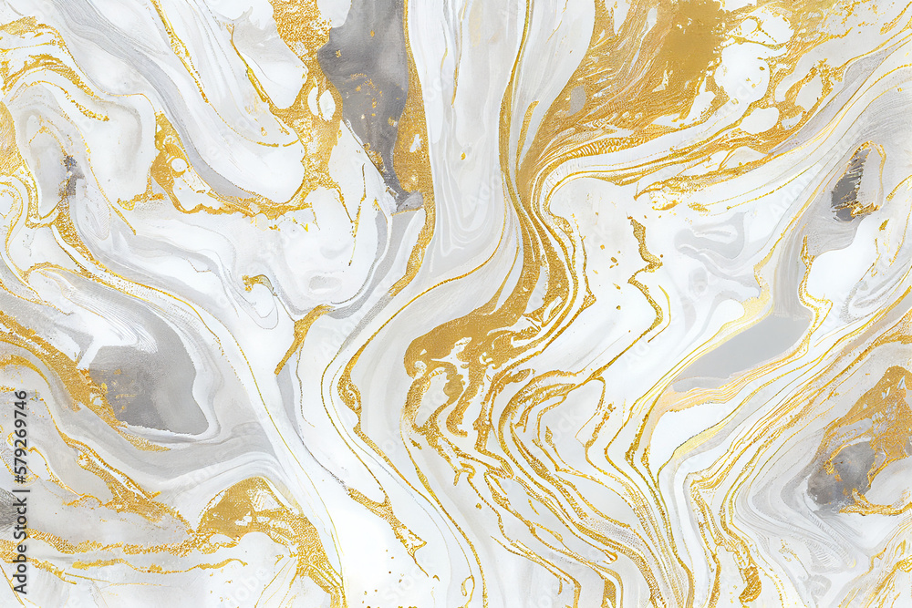 white and gold marbling pattern. generative ai white and gold marbling pattern. generative ai