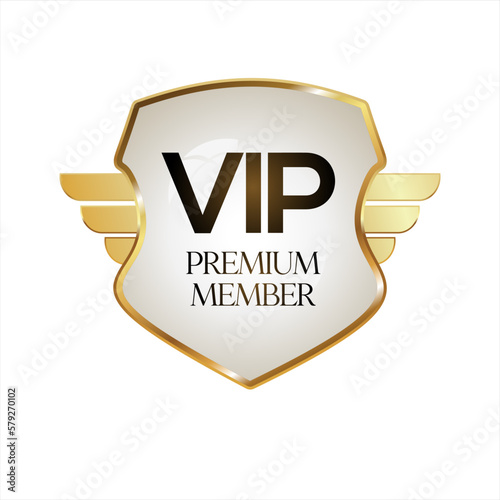 Golden badge VIP golden member retro design