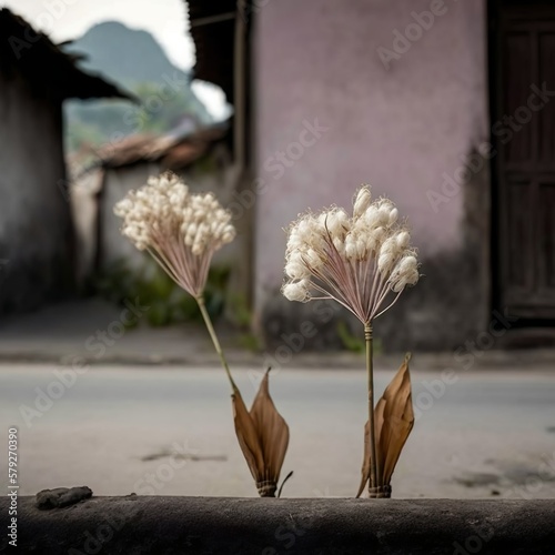 Flower Stalks of Gerung Capturing Nature's Beauty in West Lombok Ai Generated photo