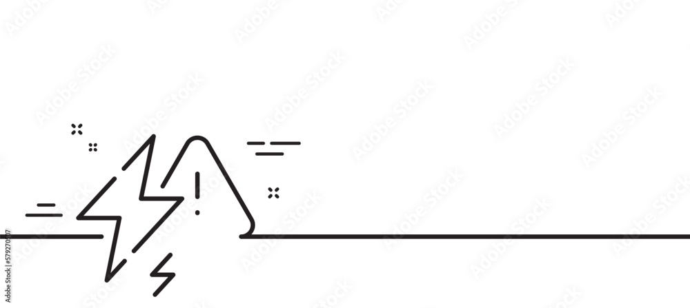 Power line icon. Flash electric energy sign. Lightning bolt symbol. Minimal line illustration background. Lightning bolt line icon pattern banner. White web template concept. Vector Power line icon. Flash electric energy sign. Lightning bolt symbol. Minimal line illustration background. Lightning bolt line icon pattern banner. White web template concept. Vector