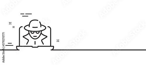 Wallpaper Mural Fraud line icon. Spy of thief sign. Cyber hack symbol. Minimal line illustration background. Fraud line icon pattern banner. White web template concept. Vector Torontodigital.ca