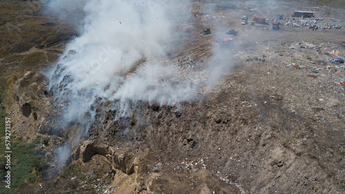 Terrifying view of the Bishkek city dump