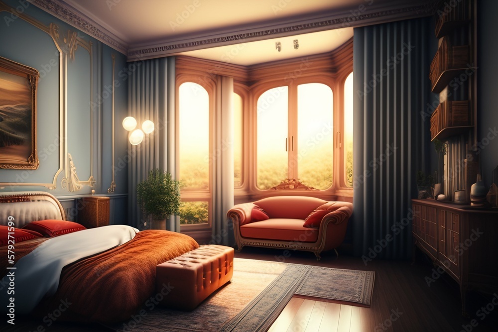 luxury hotel room with bed ai generative luxury hotel room with bed ai generative