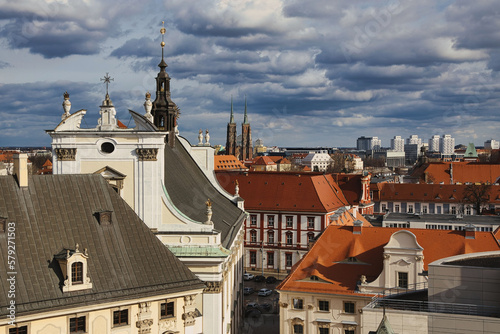 Wallpaper Mural Wroclaw Poland. View of the city from the observation deck. Cloudy, thick clouds. Torontodigital.ca