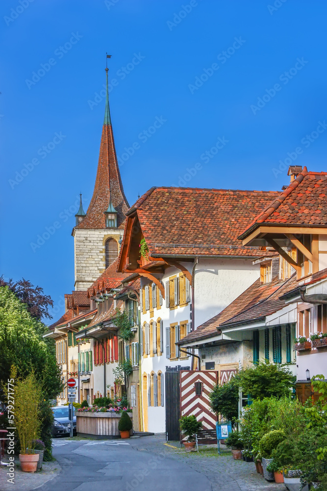 Street in Murten, Switzerland