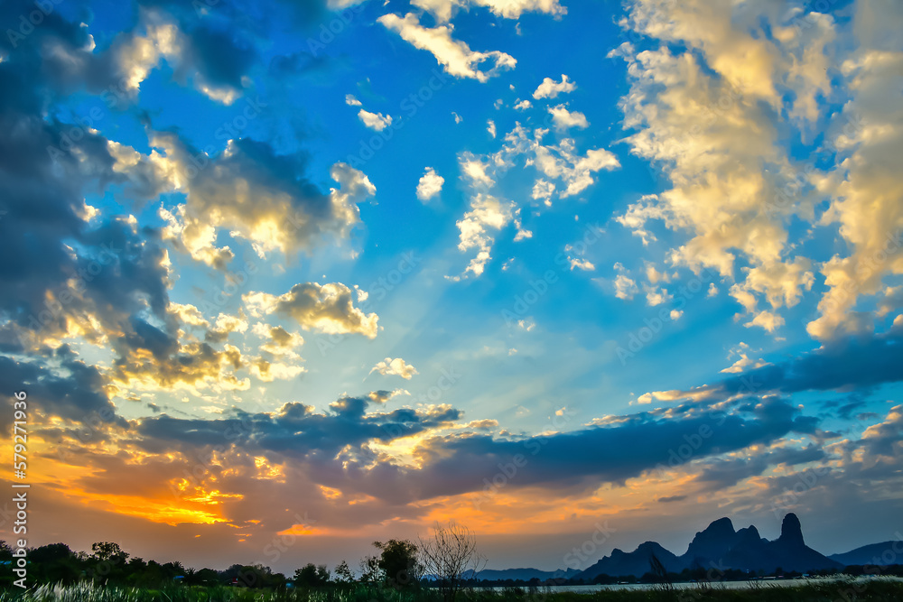 Beautiful sky and clouds during twilight time. Sunset. Beautiful sky and clouds during twilight time. Sunset.