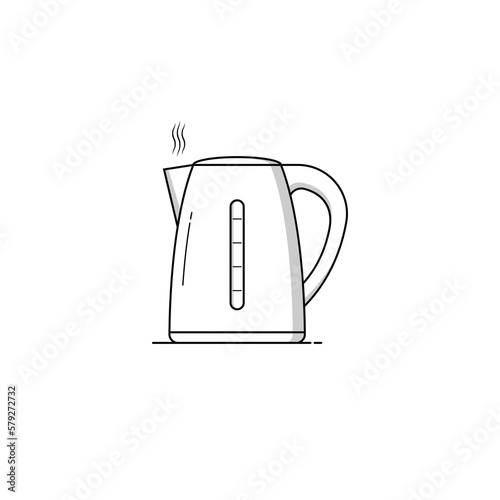 Electric kettle icon isolated vector graphics