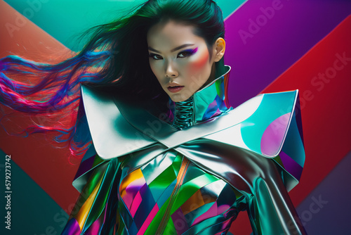 portrait of a photogenic futuristic woman