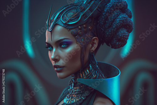 portrait of a futuristic woman