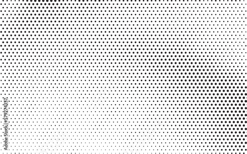 Monochrome Dots Background. Fade Texture. Vintage Pop-art Backdrop. Grunge Black and White Overlay. Vector illustration 