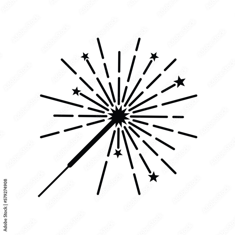 Firework icon design. Christmas sparkler confetti, firecracker vector. isolated on white background. vector illustration