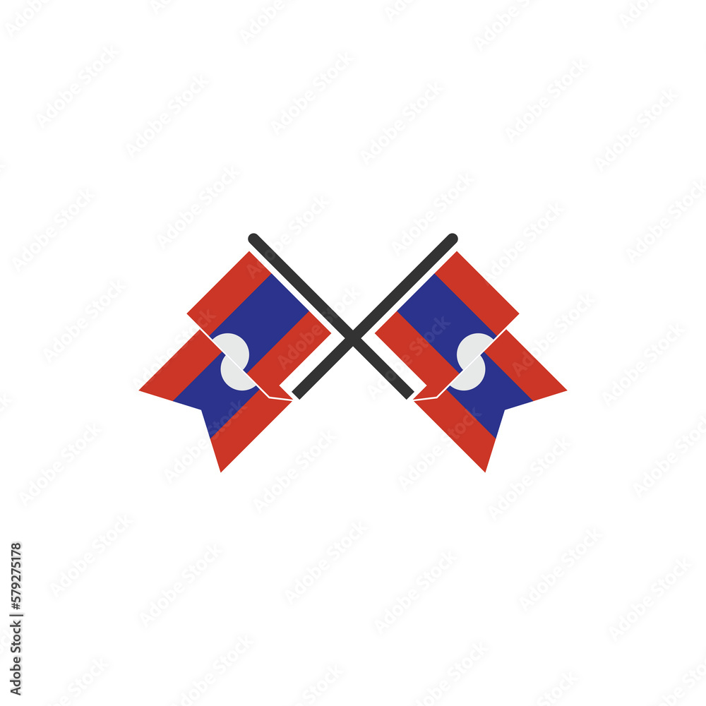 Laos flag icon set, Laos independence day icon set vector sign symbol Laos flag icon set, Laos independence day icon set vector sign symbol