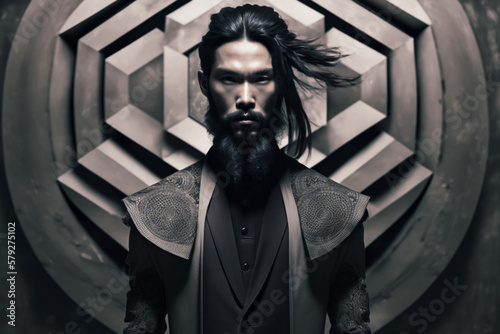 portrait of a photogenic futuristic Asian male