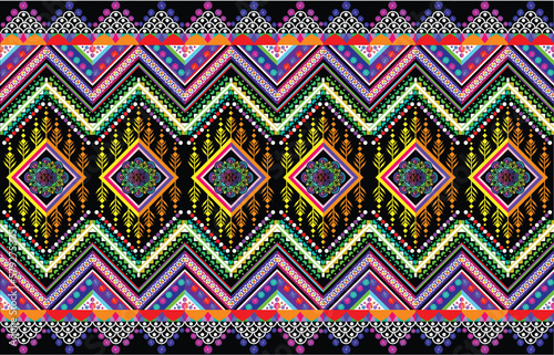 Background geometric ethnic pattern Oriental traditional Design for seamless,carpet,wallpaper,clothing,wrapping,fabric,Vector illustration, mandala.