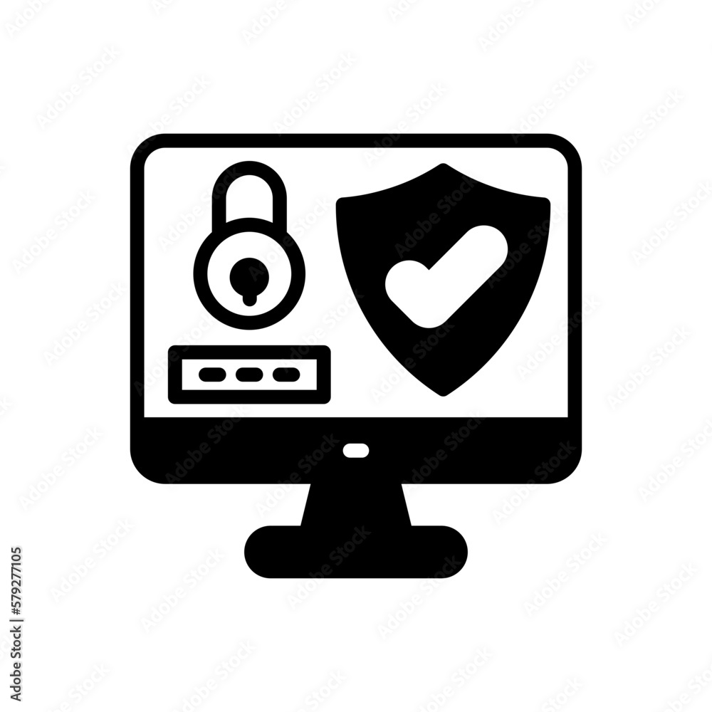 Computer Security Vector illustration icon Computer Security Vector illustration icon