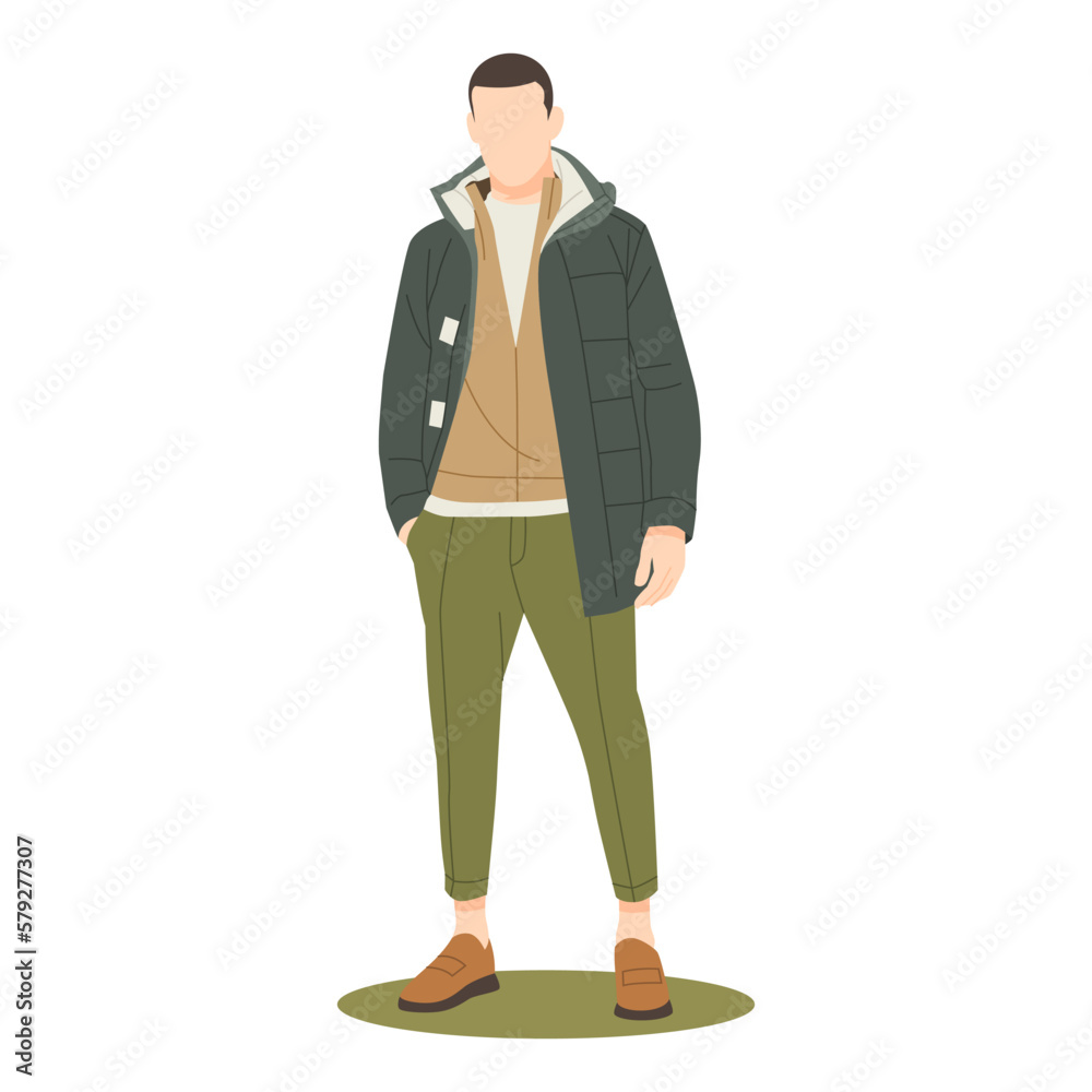good man standing and posing in stylish outfits illustration good man standing and posing in stylish outfits illustration