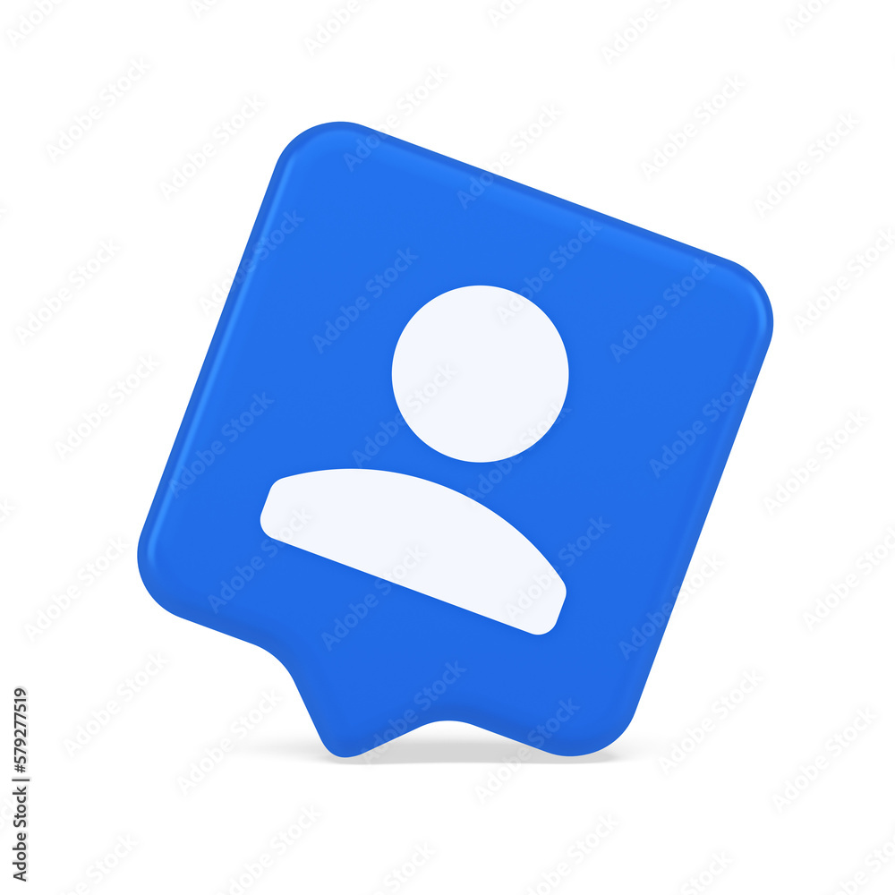 User person human contact button cyberspace account information web app 3d realistic speech bubble icon User person human contact button cyberspace account information web app 3d realistic speech bubble icon