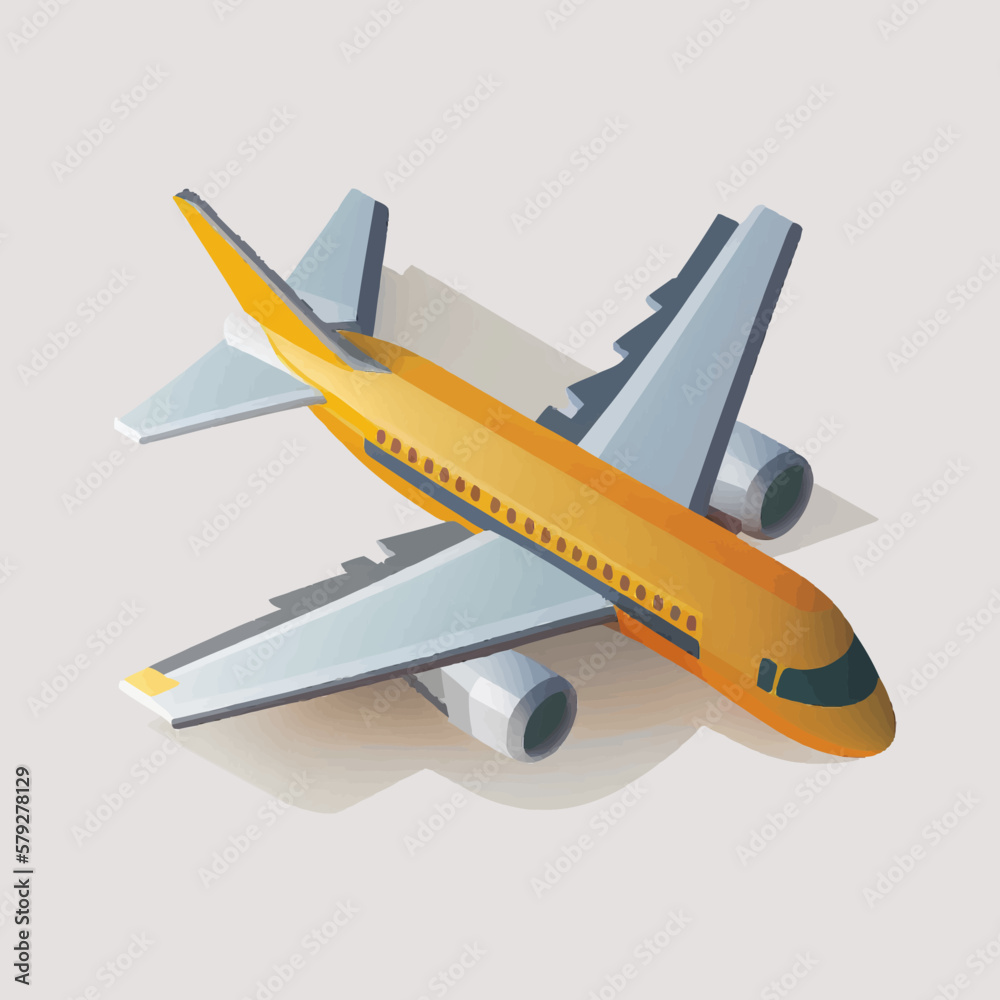Airplane vector illustration flat style hand drawn jet Airplane vector illustration flat style hand drawn jet