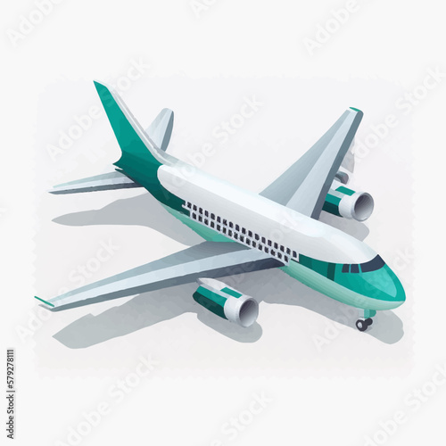 Airplane vector illustration flat style hand drawn jet