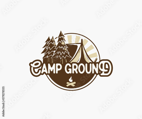 Camping ground logo design illustration