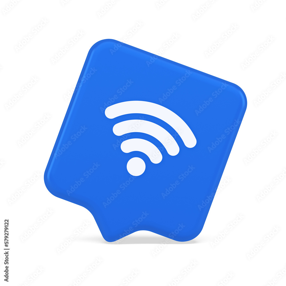 Wi fi internet connection button high speed wireless cyberspace digital network 3d speech bubble icon Wi fi internet connection button high speed wireless cyberspace digital network 3d speech bubble icon