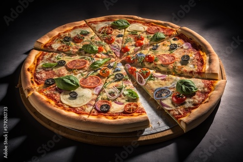 Delicious and tasty Italian pizza Generative AI