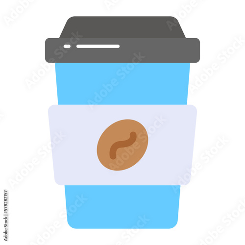 Takeaway coffee vector in editable style, trendy icon