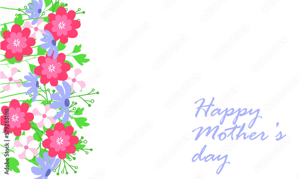 Minimal floral banner for Mother's Day. Vector illustration.