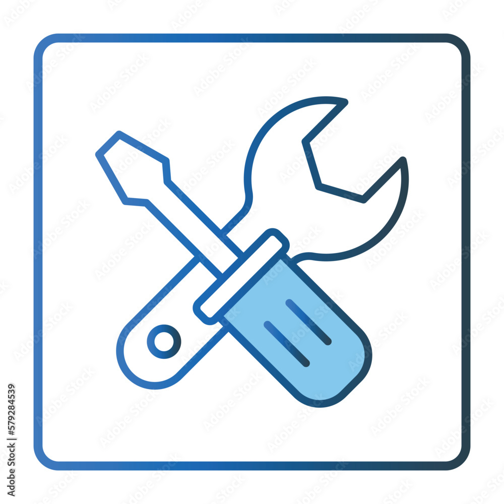 Screwdriver icon illustration with wrench. icon related to tool. Two tone icon style, lineal color. Simple vector design editable Screwdriver icon illustration with wrench. icon related to tool. Two tone icon style, lineal color. Simple vector design editable