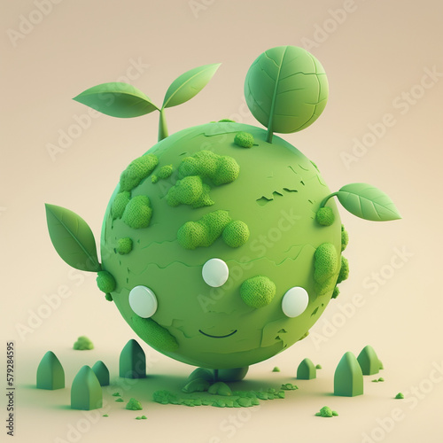 Earth go green concept created with Generative AI