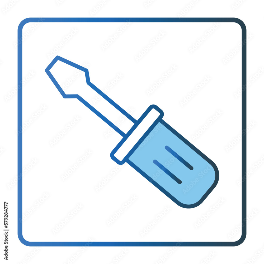 Screwdriver icon illustration. icon related to tool. Two tone icon style, lineal color. Simple vector design editable Screwdriver icon illustration. icon related to tool. Two tone icon style, lineal color. Simple vector design editable