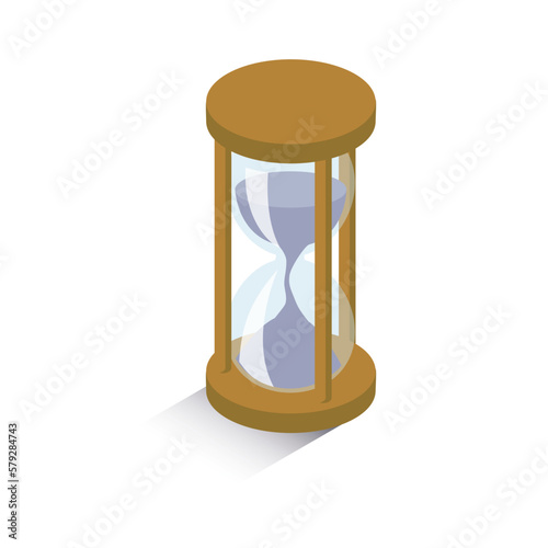 アイソメトリック_立体的な砂時計のイラスト