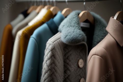 A coat on a rack with a number of coats on it